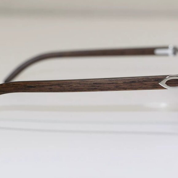 Cartier C Decor Wood Rimless Sunglasses Silver purple Gradient - Picture 7 of 13